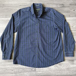 Eddie Bauer Men’s Wrinkle-Resistant Relaxed Fit Plaid Button Down Shirt -Size XL